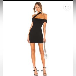 Super down black mini dress